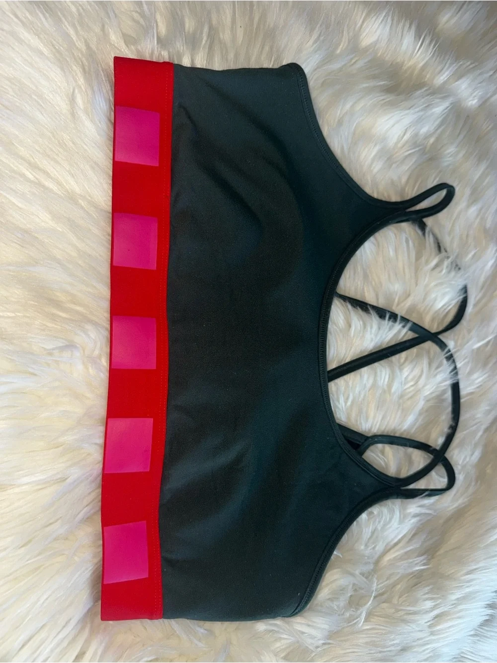 Tory Burch  Sports Bralette with Red and Pink Accent Band